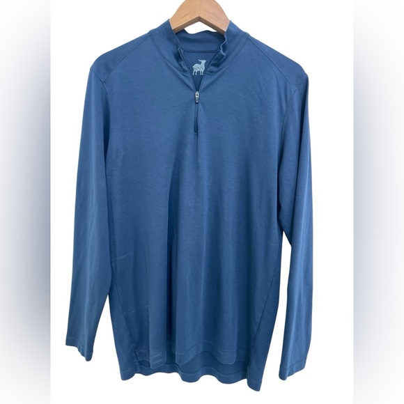 Cozy Earth Men's Blue Quarter-Zip Pullover - Picture 2 of 6
